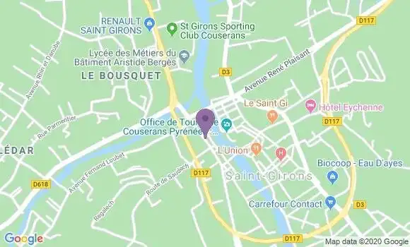 Localisation Banque Populaire Agence de Saint Girons