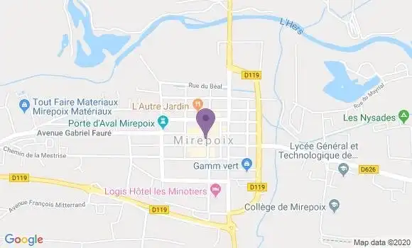 Localisation Banque Populaire Agence de Mirepoix