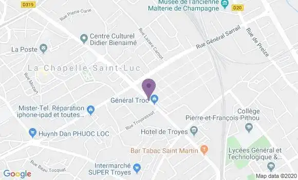 Localisation Banque Populaire Agence de Troyes Sarrail
