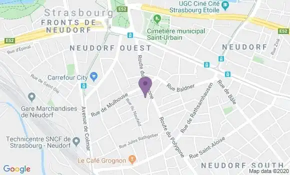 Localisation Société Générale Agence de Strasbourg Neudorf
