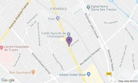Localisation Banque Populaire Agence de Troyes Brossolette