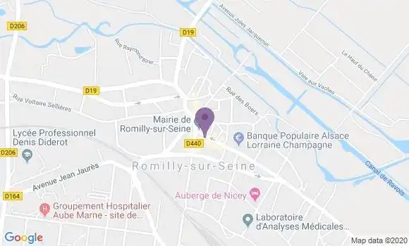 Localisation Banque Populaire Agence de Romilly sur Seine