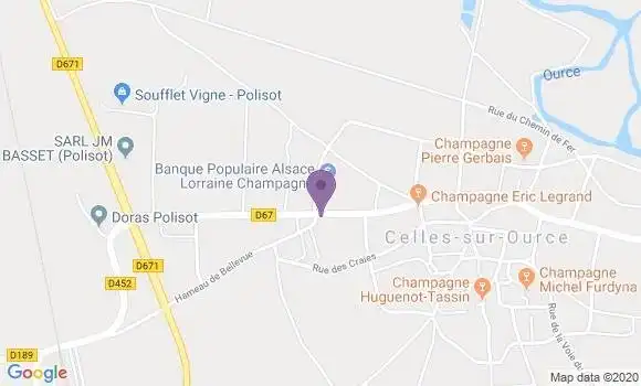 Localisation Banque Populaire Agence de Bar sur Seine