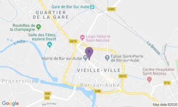 Localisation Banque Populaire Agence de Bar sur Aube