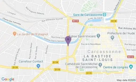 Localisation Banque Populaire Agence de Carcassonne Iéna