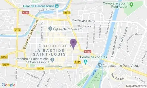 Localisation Banque Populaire Agence de Carcassonne Verdun