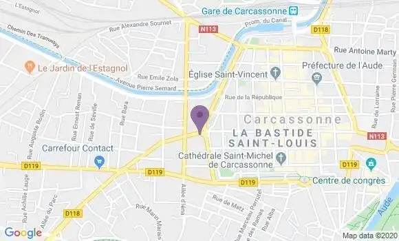 Localisation Banque Populaire Agence de Carcassonne