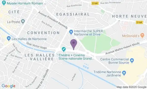 Localisation Banque Populaire Agence de Narbonne Stade