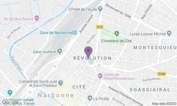 Localisation Banque Populaire Agence de Narbonne Révolution