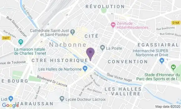 Localisation Banque Populaire Agence de Narbonne République