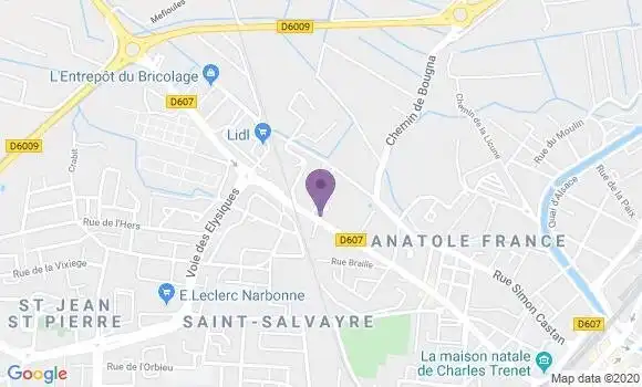 Localisation Banque Populaire Agence de Narbonne Anatole France
