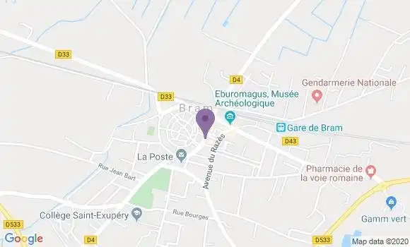 Localisation Banque Populaire Agence de Bram