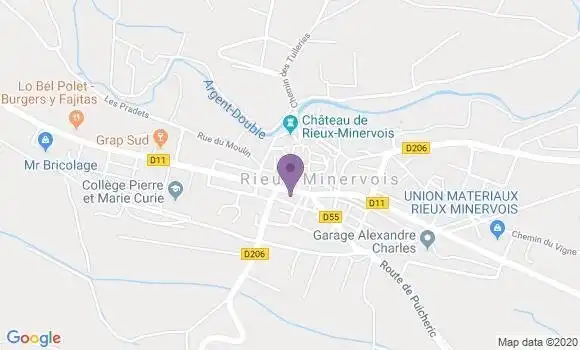 Localisation Banque Populaire Agence de Rieux Minervois