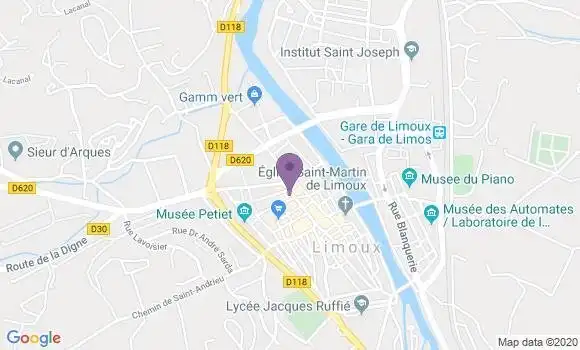 Localisation Banque Populaire Agence de Limoux