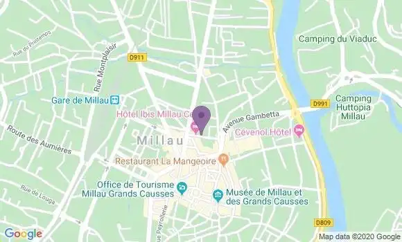 Localisation Banque Populaire Agence de Millau