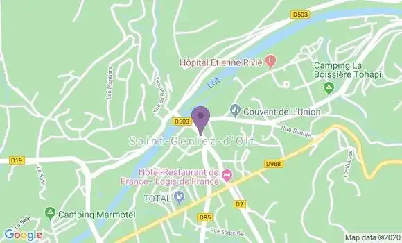 Localisation Banque Populaire Agence de Saint Geniez d