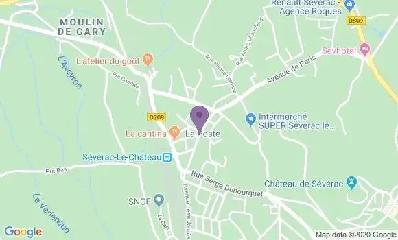 Localisation Banque Populaire Agence de Séverac le Château