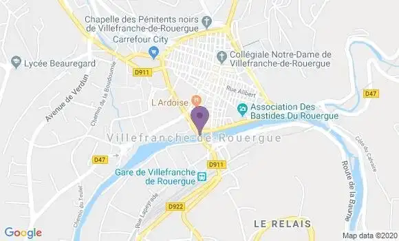 Localisation Banque Populaire Agence de Villefranche de Rouergue