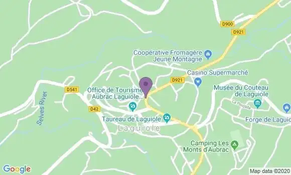 Localisation Banque Populaire Agence de Laguiole