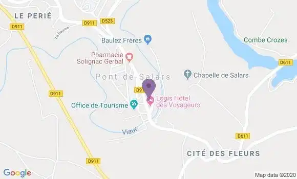 Localisation Banque Populaire Agence de Pont de Salars