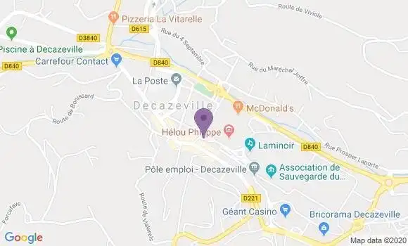Localisation Banque Populaire Agence de Decazeville