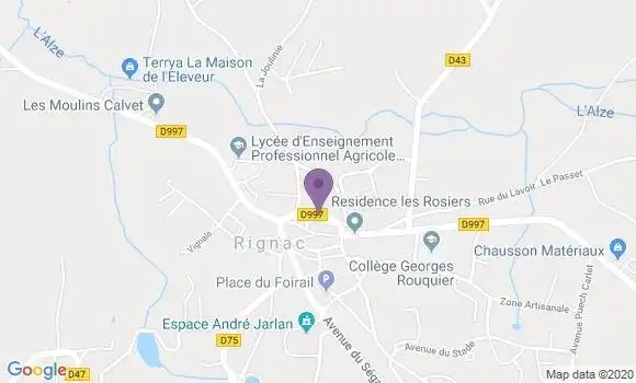 Localisation Banque Populaire Agence de Rignac