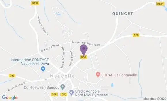 Localisation Banque Populaire Agence de Naucelle