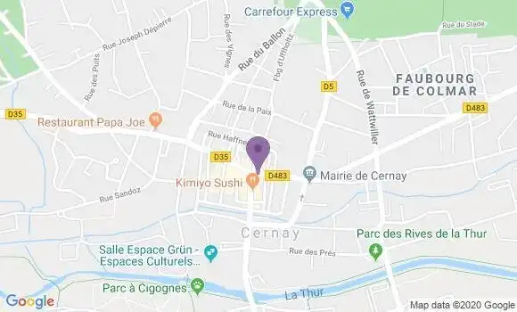 Localisation Société Générale Agence de Cernay