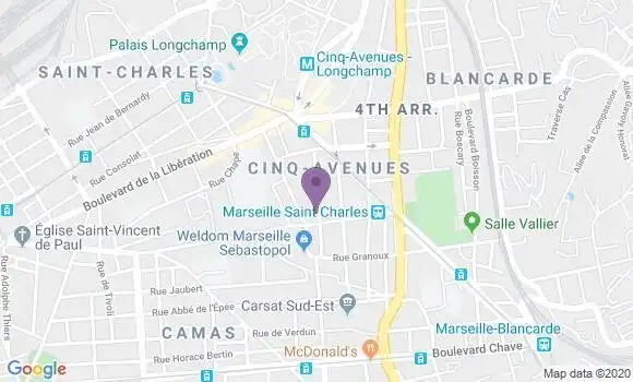 Localisation Banque Populaire Agence de Marseille Clémenceau