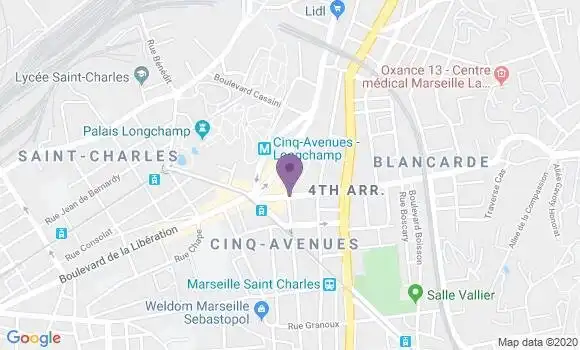 Localisation Banque Populaire Agence de Marseille Blancarde