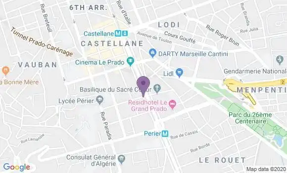 Localisation Banque Populaire Agence de Marseille Prado