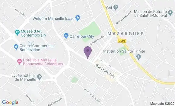 Localisation Banque Populaire Agence de Marseille Mazargues