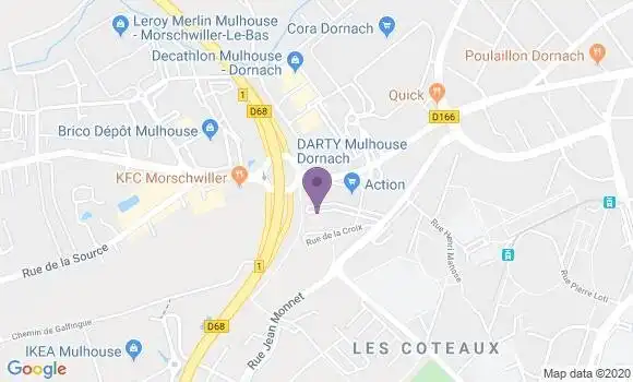 Localisation Société Générale Agence de Mulhouse