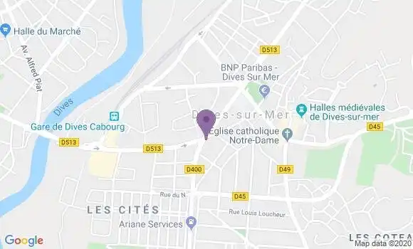 Localisation Banque Populaire Agence de Dives sur Mer