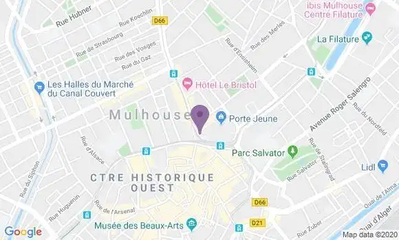 Localisation Société Générale Agence de Mulhouse Europe