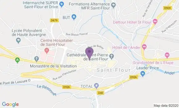 Localisation Banque Populaire Agence de Saint Flour
