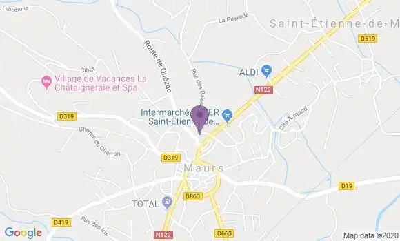 Localisation Banque Populaire Agence de Maurs