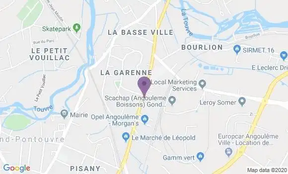 Localisation Banque Populaire Agence de Le Gond Pontouvre