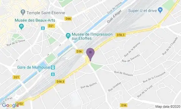 Localisation Société Générale Agence de Mulhouse Tivoli