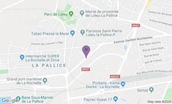 Localisation Banque Populaire Agence de La Rochelle la Pallice