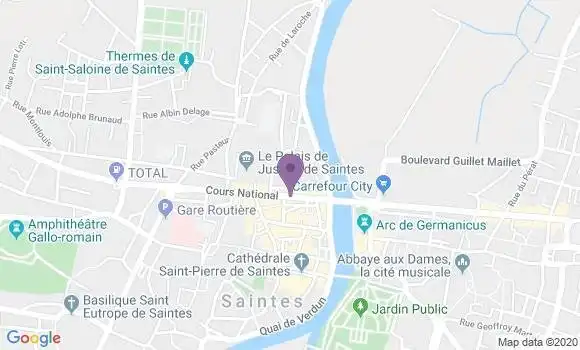 Localisation Banque Populaire Agence de Saintes
