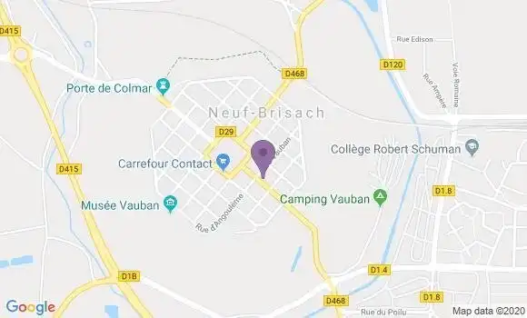 Localisation Société Générale Agence de Neuf Brisach