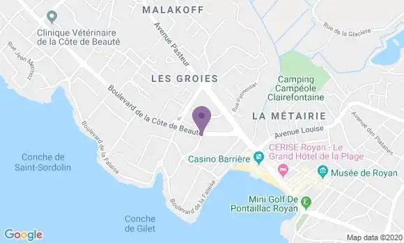 Localisation Banque Populaire Agence de Vaux sur Mer Pontaillac