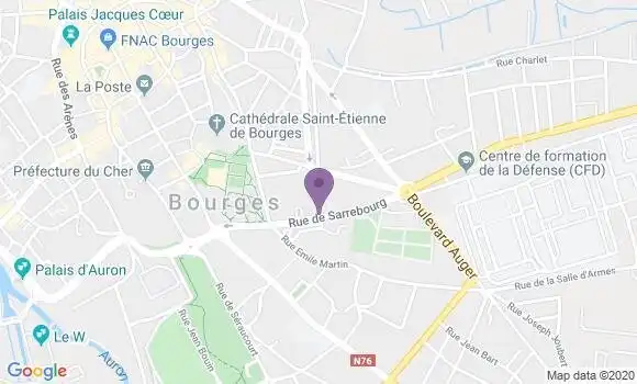 Localisation Banque Populaire Agence de Bourges Marronniers