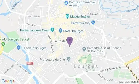 Localisation Banque Populaire Agence de Bourges Gibjoncs
