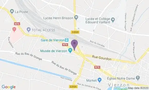 Localisation Banque Populaire Agence de Vierzon