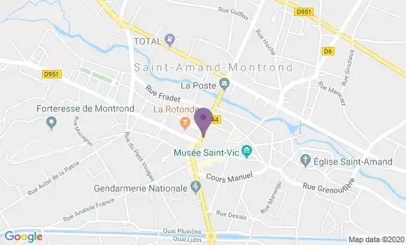 Localisation Banque Populaire Agence de Saint Amand Montrond
