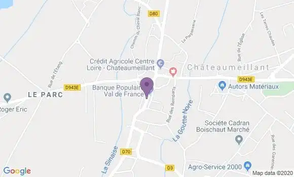 Localisation Banque Populaire Agence de Châteaumeillant