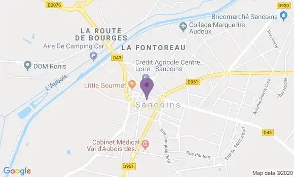 Localisation Banque Populaire Agence de Sancoins