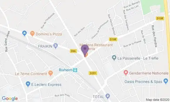 Localisation Société Générale Agence de Rixheim
